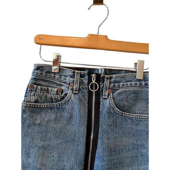 Urban Outfitters x Levis 501 Urban Renewal Upcycled Denim Jean Mini Skirt - Picture 2 of 7